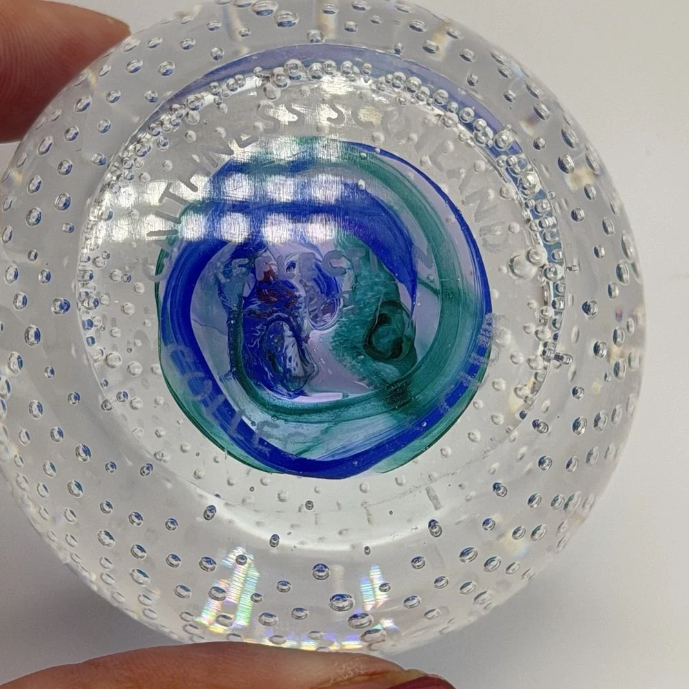 1993 Caithness Scotland Reflections Paperweight Blue Green 2 in Collectors Club